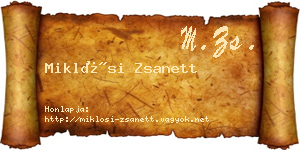 Miklósi Zsanett névjegykártya
